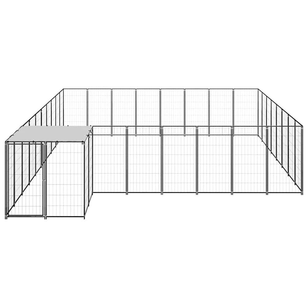 Voljeras šunims, juodos spalvos, 20,57 m², plienas