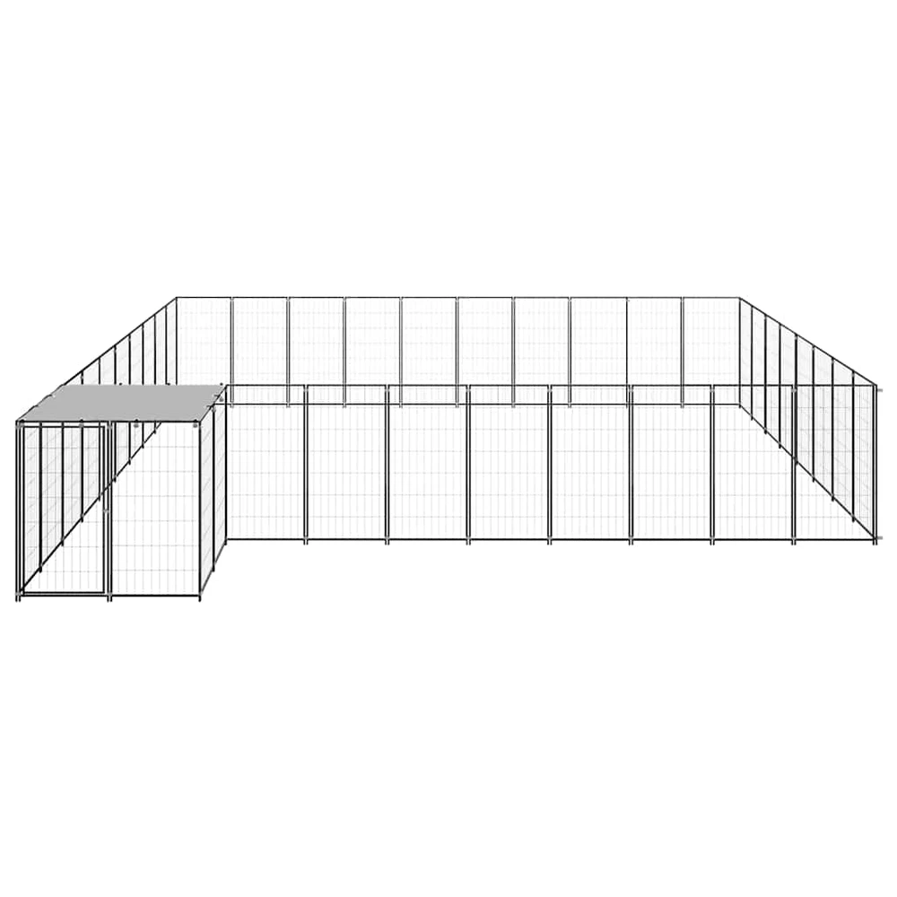 Voljeras šunims, juodos spalvos, 25,41 m², plienas