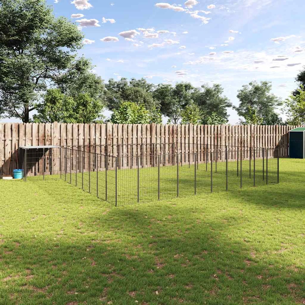 Voljeras šunims, juodos spalvos, 31,46m², plienas