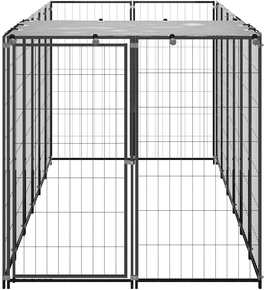 Voljeras šunims, juodos spalvos, 330x110x110cm, plienas