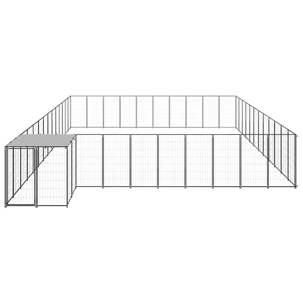 Voljeras šunims, juodos spalvos, 37,51m², plienas