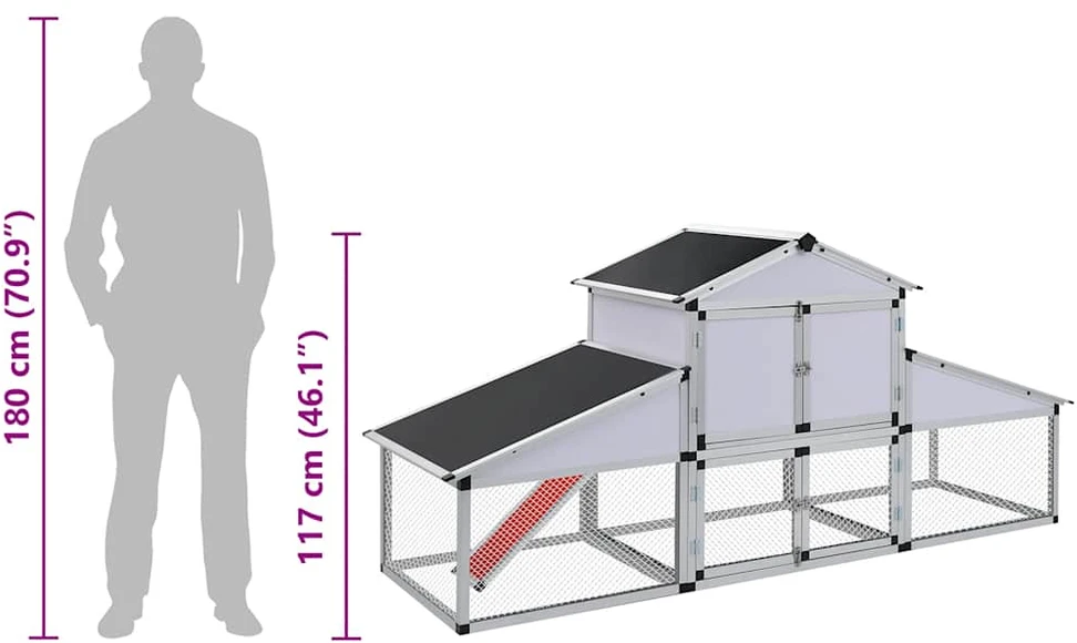 Voljeras viščiukams su takeliais ir lizdais, aliuminis