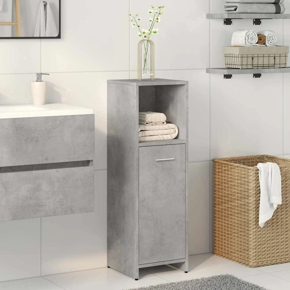 Vonios kambario spintelė, betono pilka, 30x30x95cm, MDP