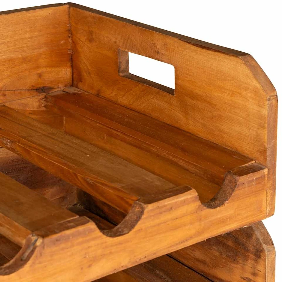 Vyno butelių laikikliai, 4vnt., 16 butelių, raudonmedis
