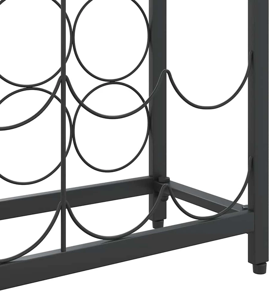 Vyno laikiklis 45 buteliams, juodas, 54x18x100cm, kalta geležis