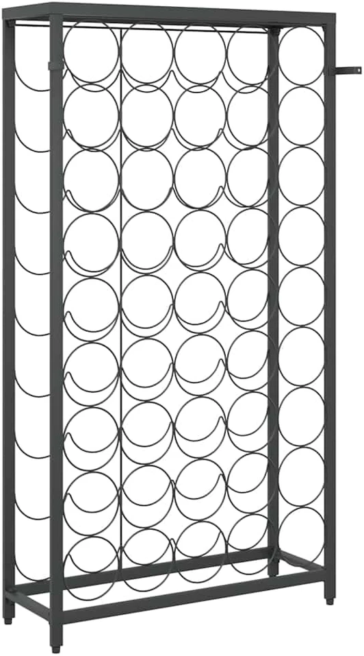 Vyno laikiklis 45 buteliams, juodas, 54x18x100cm, kalta geležis