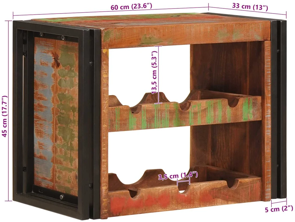 Vyno stovas Ruda 100 x 45 x 33 cm Kieta atnaujinta mediena