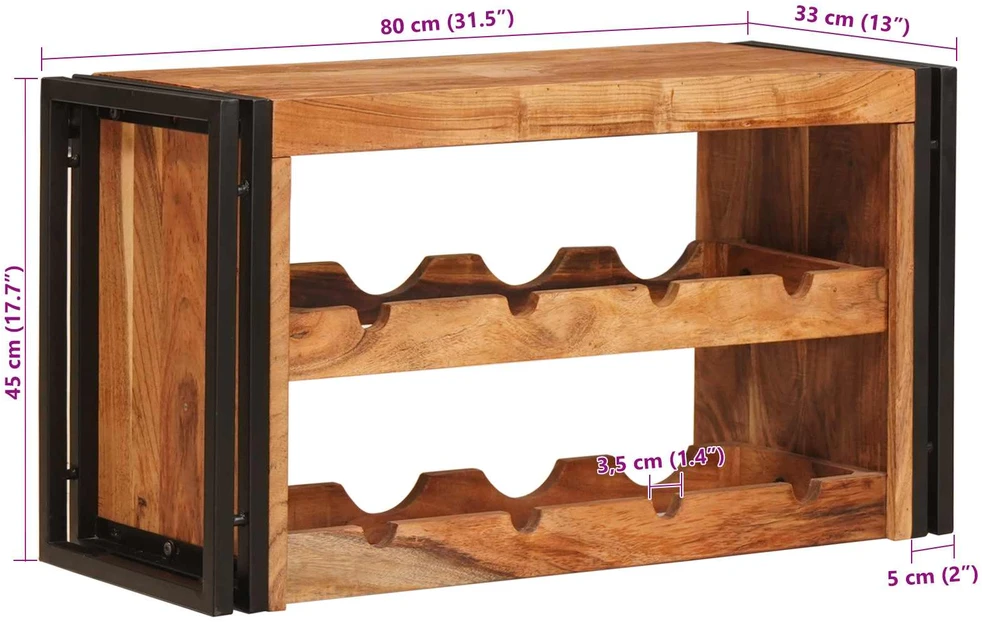 Vyno stovas Ruda 80 x 45 x 33 cm Kietos akacijos mediena