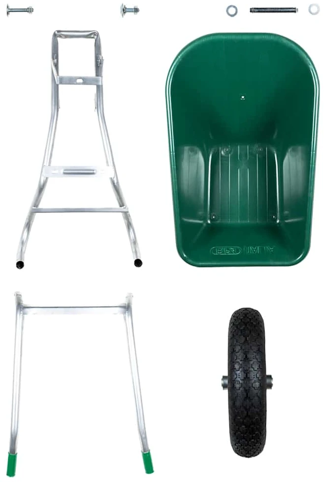 Wheelbarrow Žalias 90 L 150 kg Cinkuotas plienas ir plastikas