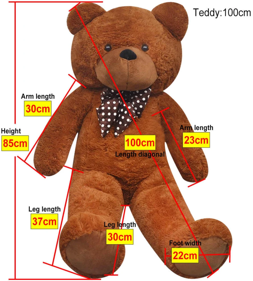 XXL Minkštas pliušinis žaislas meškiukas, rudas, 85cm