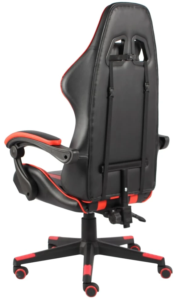 Žaidimų kėdė, juodos ir raudonos spalvos, dirbtinė oda
