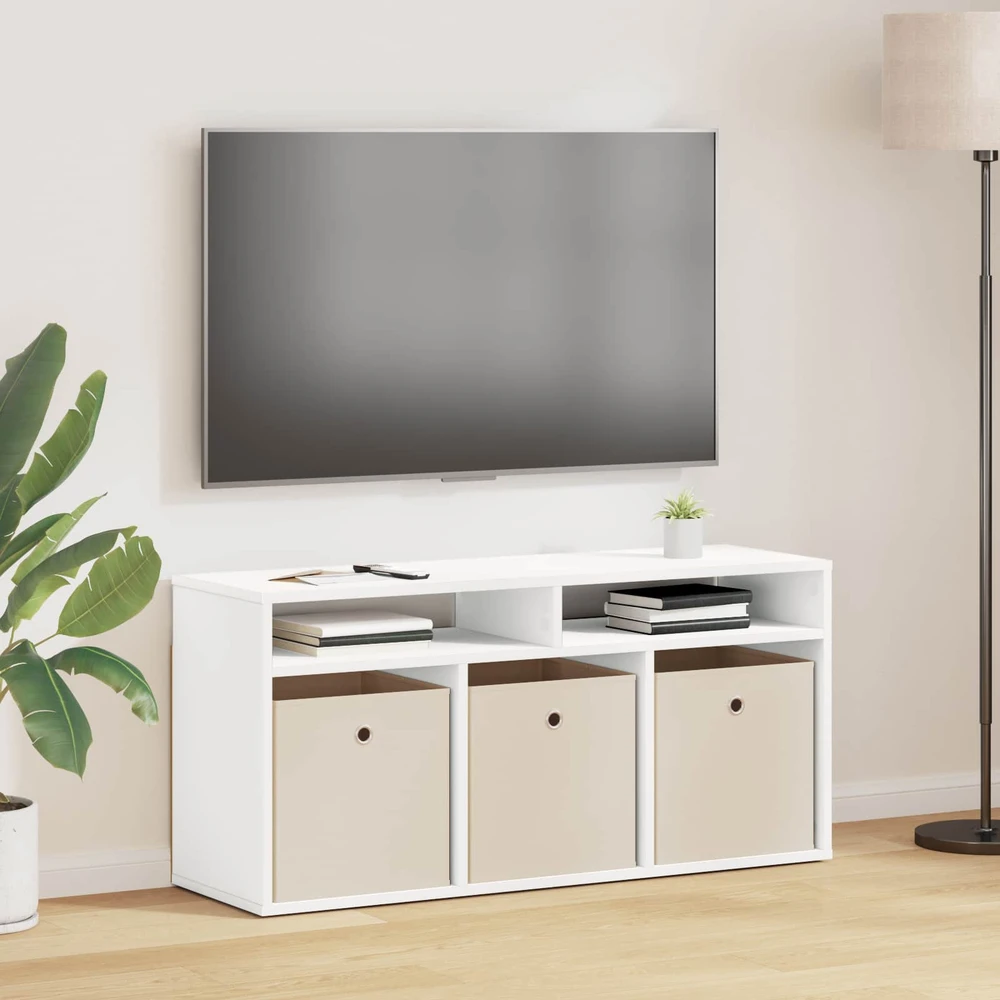 TV staliukas Žemas stalas su stalčių Balta 102 x 32 x 48,5 cm