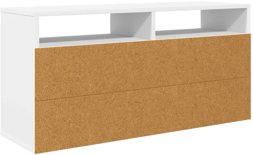 TV staliukas Žemas stalas su stalčių Balta 87 x 27,5 x 43 cm