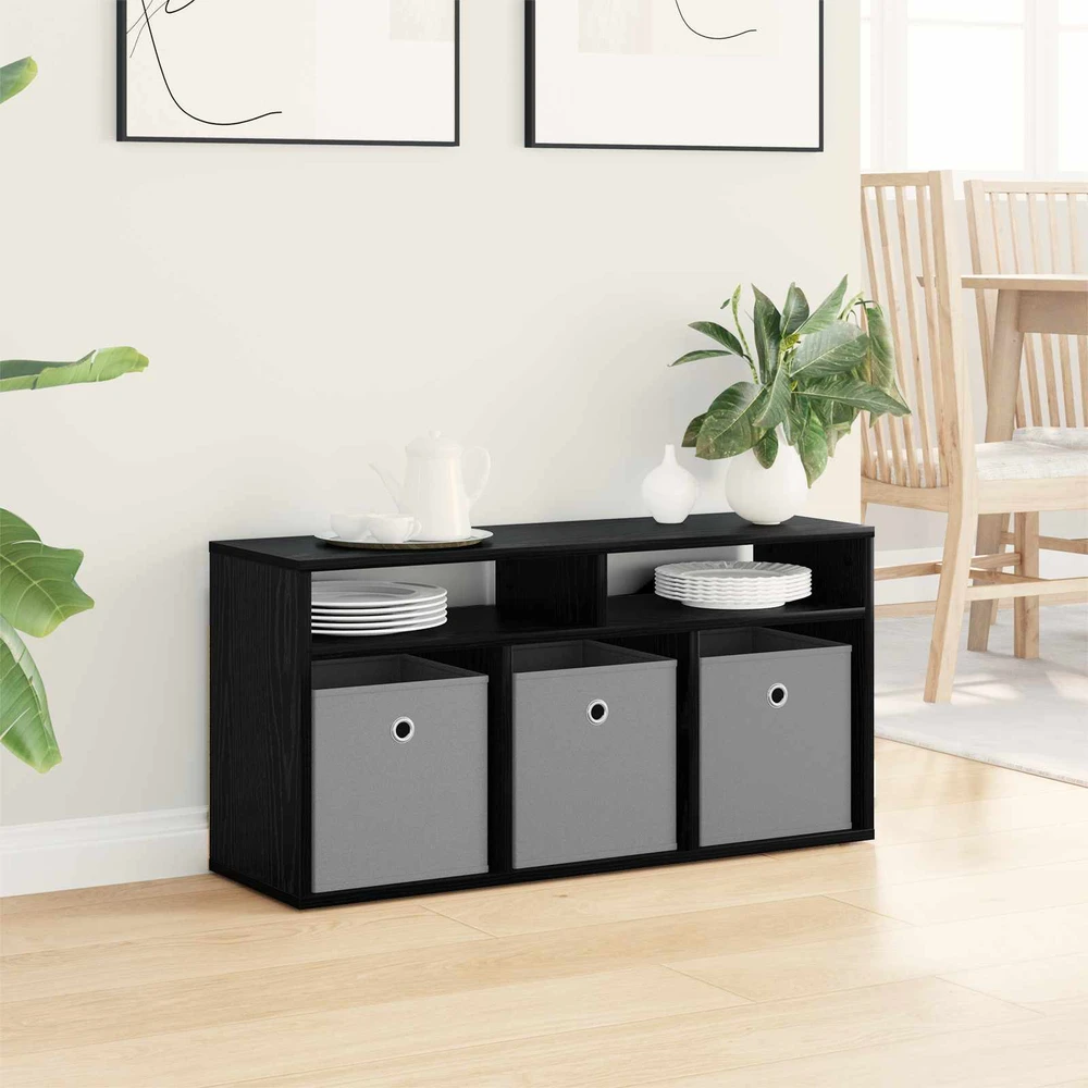 TV staliukas Žemas stalas su stalčių Juodas ąžuolas 87 x 27,5 x 43 cm