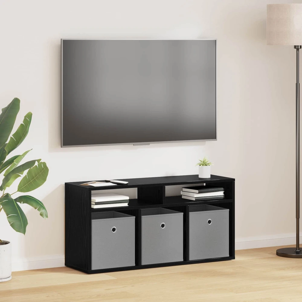 TV staliukas Žemas stalas su stalčių Juodas ąžuolas 87 x 27,5 x 43 cm