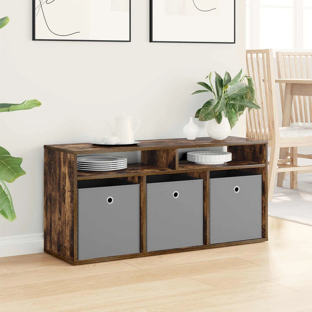 TV staliukas Žemas stalas su stalčių Rūkyta ąžuolas 102 x 32 x 48,5 cm