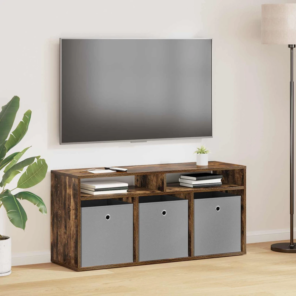 TV staliukas Žemas stalas su stalčių Rūkyta ąžuolas 102 x 32 x 48,5 cm