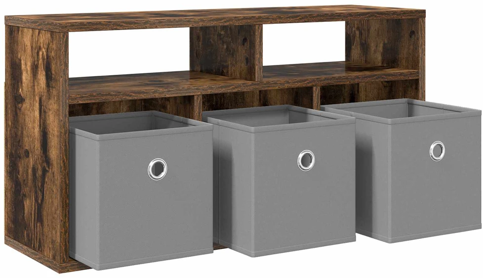 TV staliukas Žemas stalas su stalčių Rūkyta ąžuolas 72 x 22,5 x 38 cm