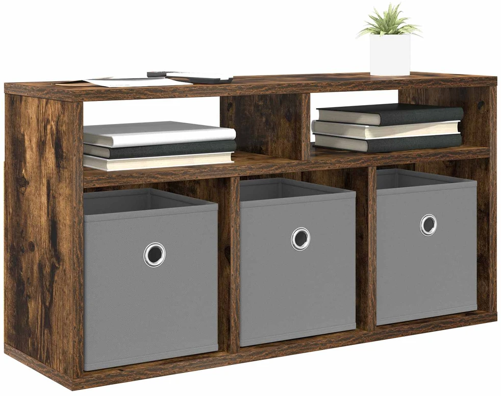 TV staliukas Žemas stalas su stalčių Rūkyta ąžuolas 72 x 22,5 x 38 cm