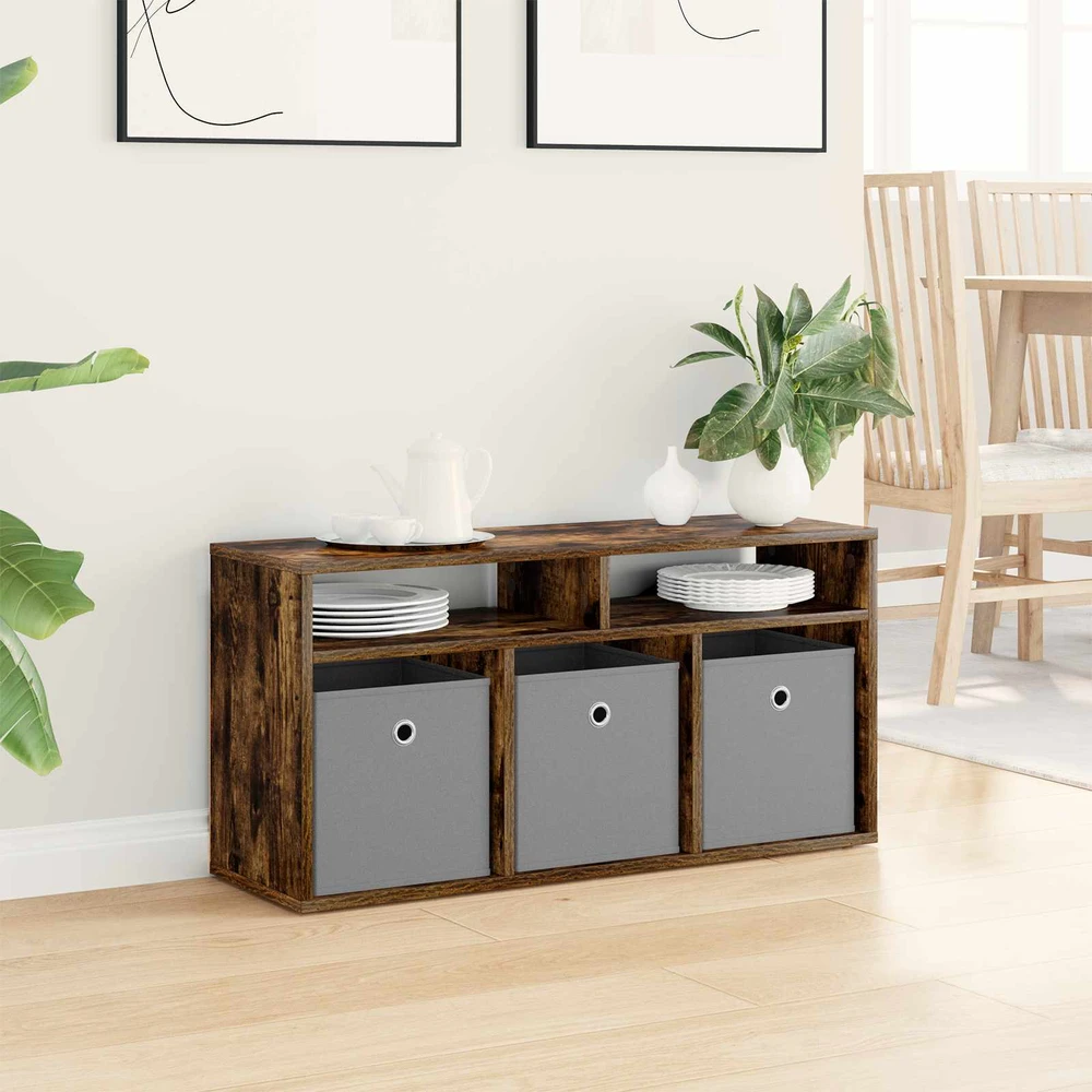 TV staliukas Žemas stalas su stalčių Rūkyta ąžuolas 87 x 27,5 x 43 cm