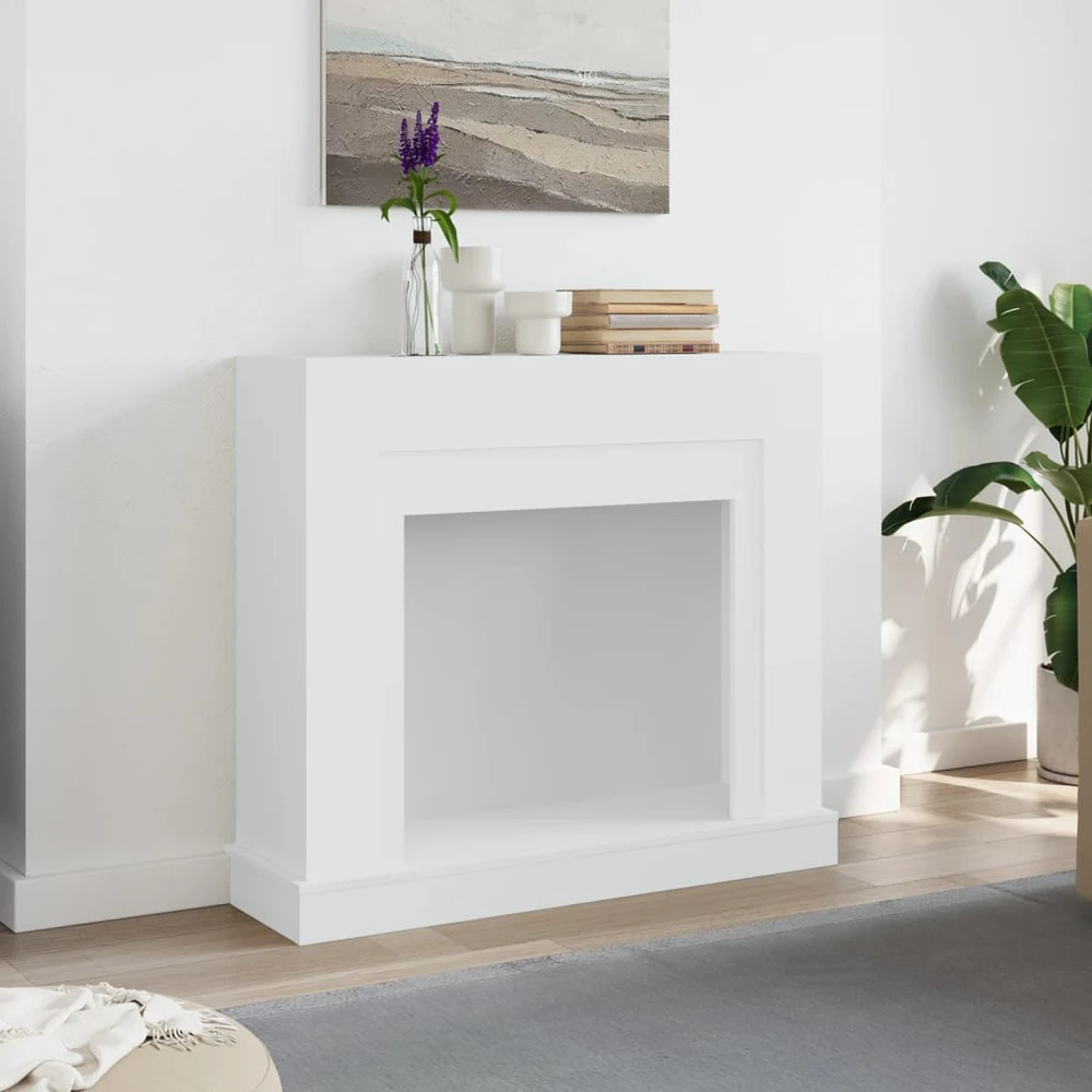 Židinio apvadas, baltas, 100x30x87,5cm, apdirbta mediena