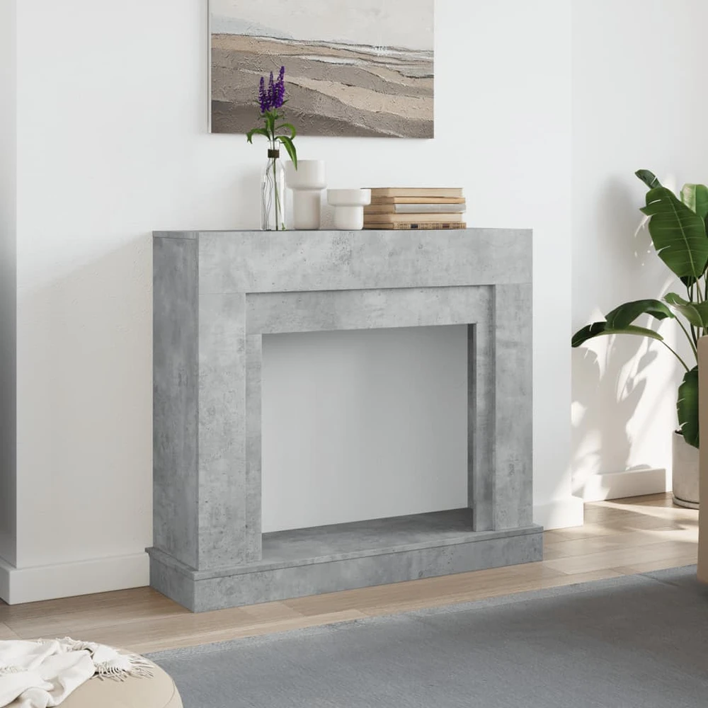 Židinio apvadas, betono pilkas, 100x30x87,5cm, apdirbta mediena
