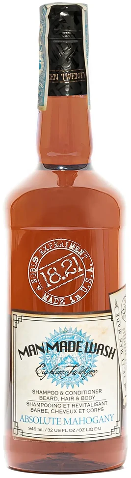 Daugiafunkcė priemonė vyrams 3 in 1: stiprinamasis šampūnas, kondicionierius ir kūno prausiklis viename 18.21 Man Made Wash Absolute Mahogany, 946 ml