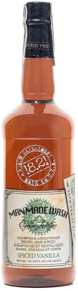 Daugiafunkcė priemonė vyrams 3 in 1: stiprinamasis šampūnas, kondicionierius ir kūno prausiklis viename 18.21 Man Made Wash Spiced Vanilla, 946 ml