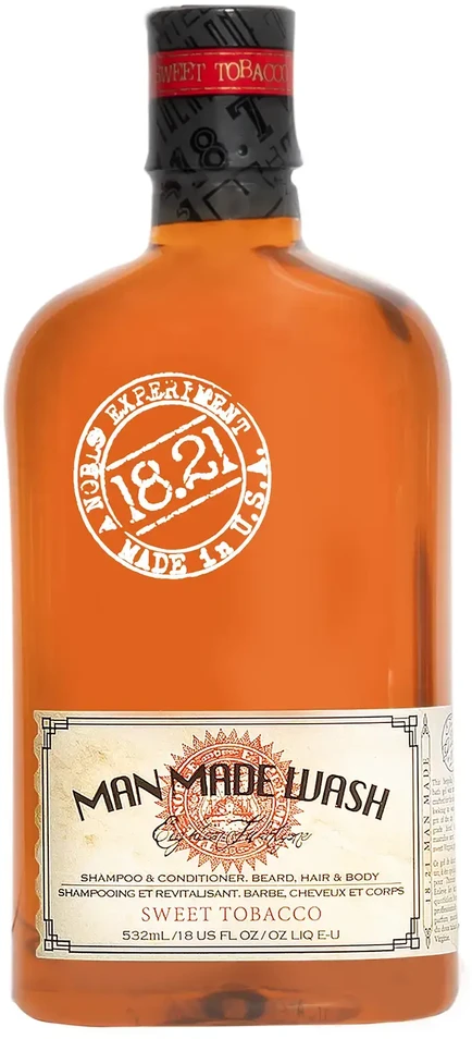 18.21 Man Made MAN MADE WASH Šampūnas gelis 3 viename saldaus tabako kvapas 532 ml
