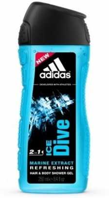 Adidas Ice Dive Dušo želė 3-In-1 Dušo želė vyrams, 250 ml