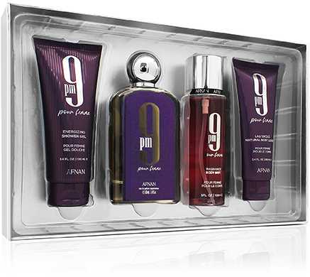 Afnan 9:00 Pour Femme - EDP 100 ml + dušo želė 100 ml + kūno šydas 150 ml + kūno losjonas 100 ml