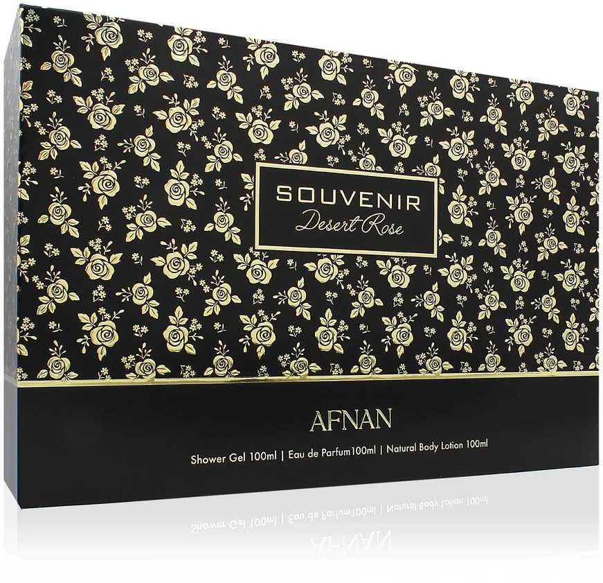 Afnan Souvenir Desert Rose - EDP 100 ml + dušo želė 100 ml + kūno losjonas 100 ml