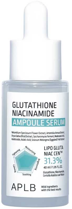 APLB_Glutationo niacinamido ampulės serumas veidui 40 ml