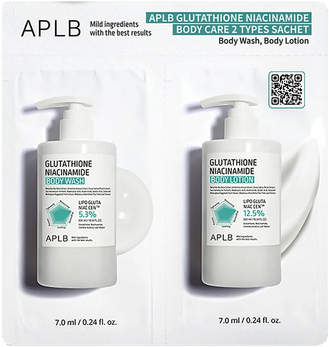 APLB Glutathione Niacinamide Body Care 2 Types Sachet, 2x7 ml