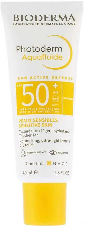 ioderma Photoderm Aquafluide apsauginis kremas nuo saulės visų tipų odai, SPF50+, 40 ml aprašymas - Prekės nuotrauka