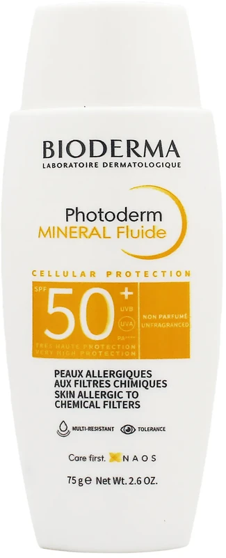 apsauginis fluidas nuo saulės Bioderma Photoderm Mineral Fluid Spf50 75g