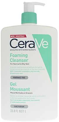Putojantis veido ir kūno prausiklis normaliai ir riebiai odai Cerave Foaming Cleansing Gel, 1000 ml