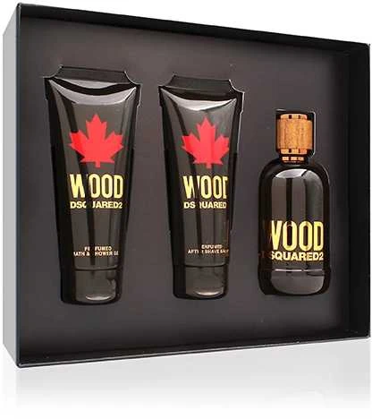 Dsquared2 Wood rinkinys vyrams (EDT, 100 ml + dušo želė, 100 ml + balzamas po skutimosi, 100 ml)