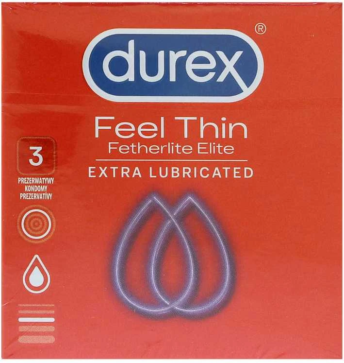 Durex Fetherlite Elite prezervatyvai 3 vnt itin ploni