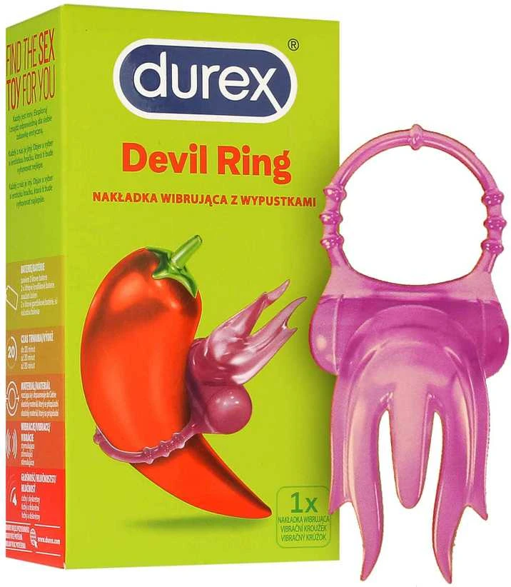Durex Vibruojantis žiedas su gumbeliais „Devil Ring“