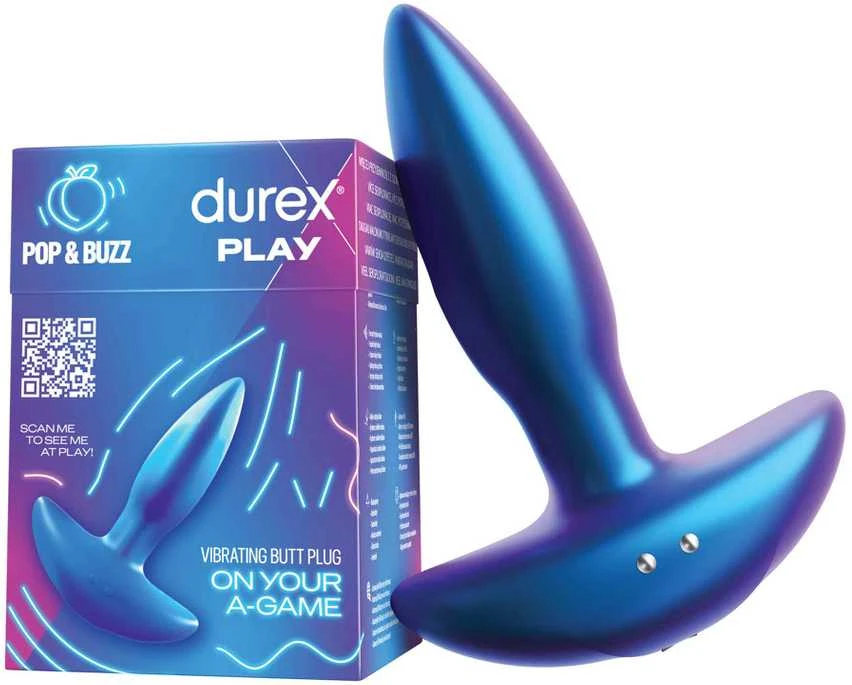 Durex Play Pop & Buzz vibruojantis analinis kištukas