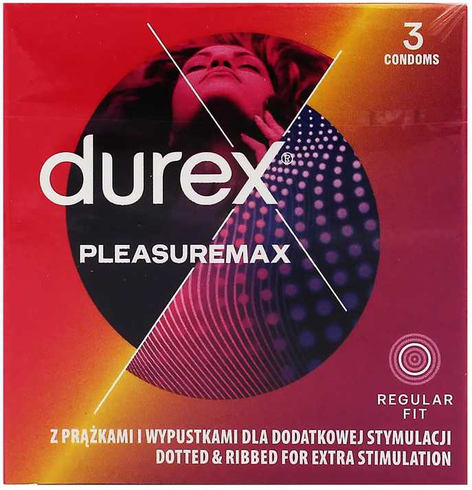 DUREX_Pleasuremax briaunoti prezervatyvai su 3 vinimis.