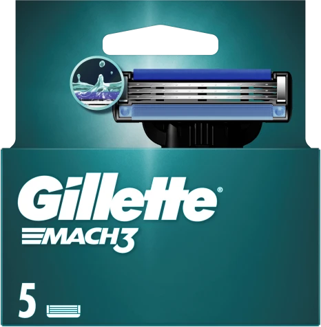 Gillette Mach3 skustuvo vyrams galvutės, 5 vnt.