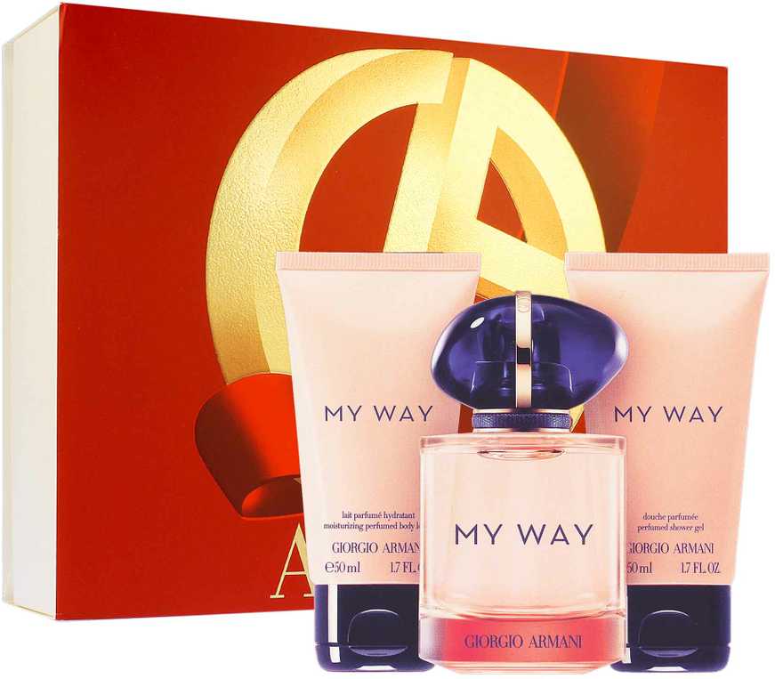 Giorgio Armani My Way rinkinys moterims (EDP, 50 ml + dušo želė, 50 ml + kūno losjonas, 50 ml)