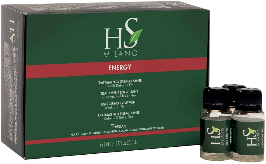 Hs Milano EMMEDI HS ENERGY slenkančių plaukų priežiūros priemonė (8 x 8 ml)
