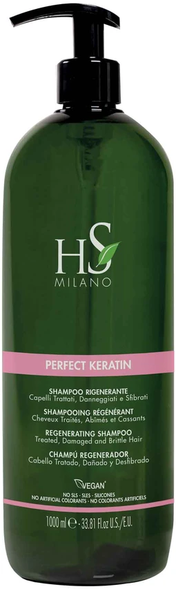 HS MILANO PERFECT KERATIN REGENERATING plaukų šampūnas, 1000 ml