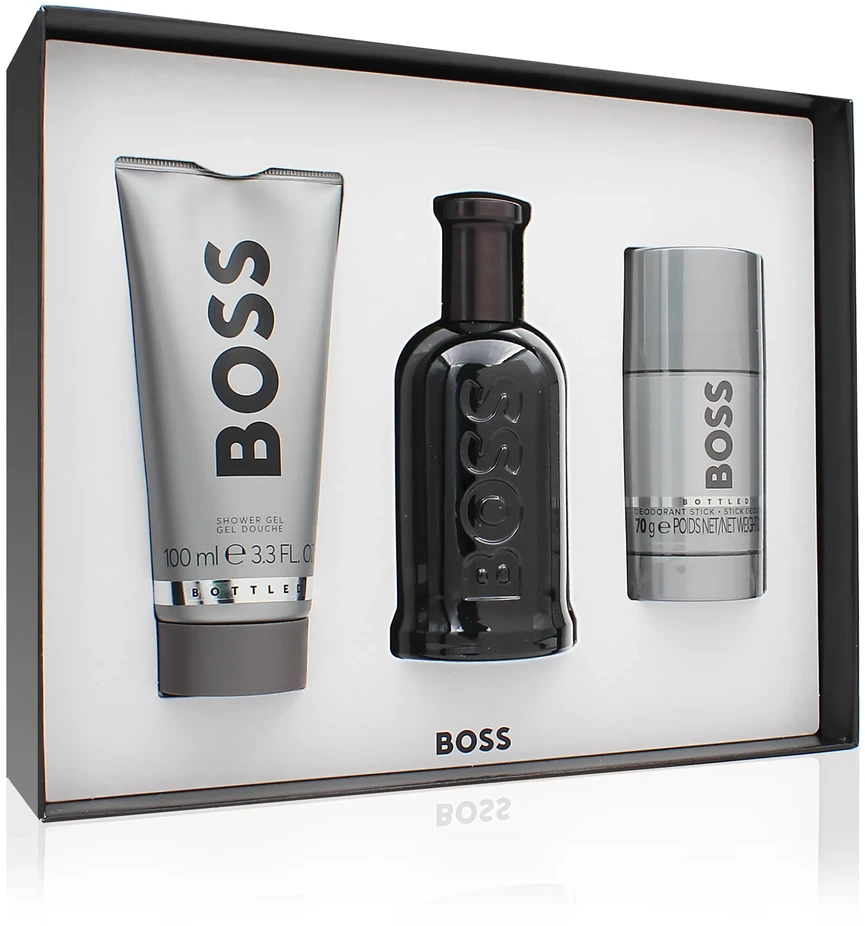 Hugo Boss BOSS Bottled Parfum Giftset rinkinys vyrams (PP kvepalai, 100 ml + dezodorantas, 75 ml + dušo želė, 100 ml)