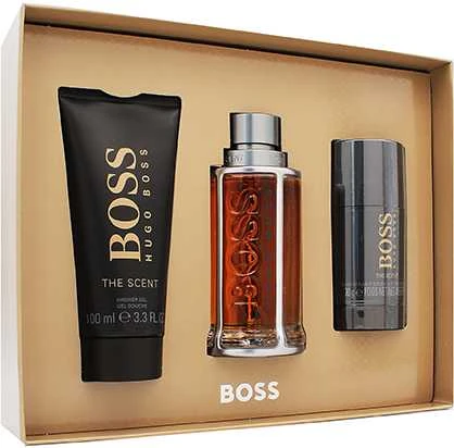 HUGO BOSS Boss The Scent rinkinys vyrams (EDT, 100 ml + dušo želė, 100 ml + dezodorantas, 75 ml)