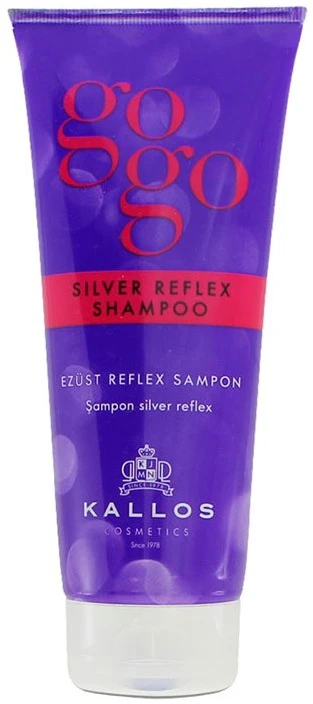 Kallos Cosmetics Gogo Sidabrinis Reflex Šampūnas spalvą saugantis šampūnas šviesiems plaukams, 200 ml