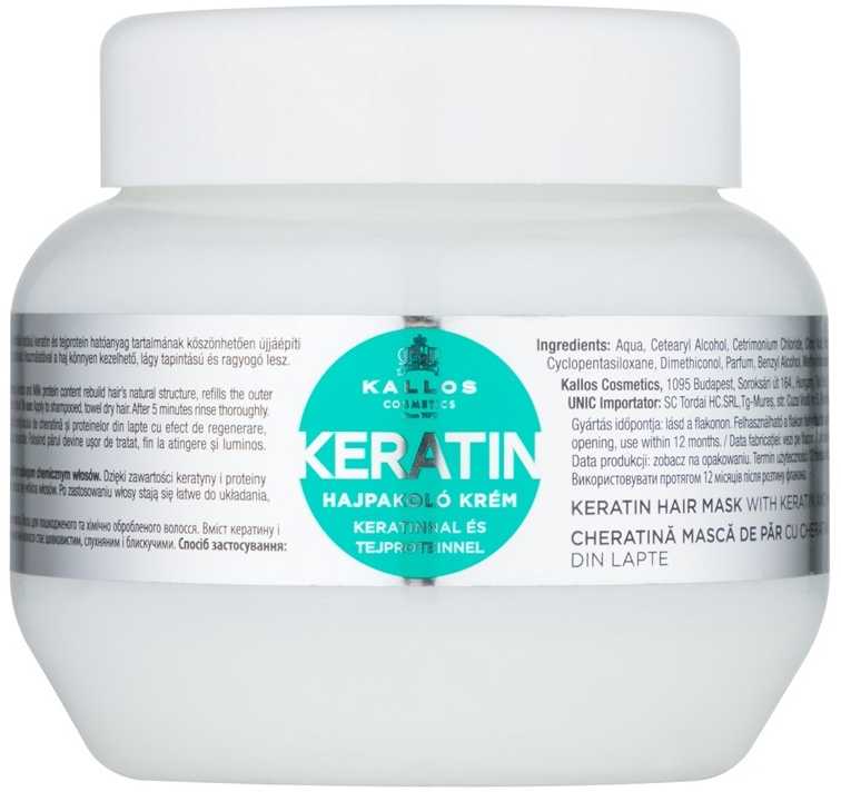 Kallos Cosmetics Keratin Hair Mask moterims, 275 ml